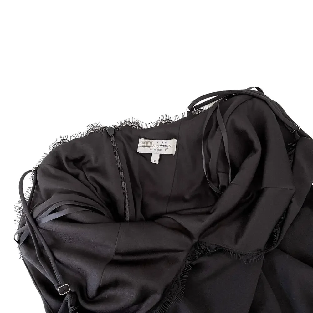 Katie‎ May Saylor Feathered V-Neck Gown Black - Picture 7 of 8
